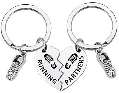 CHOORO Running Partners Set Of Two Runner Shoe Charm Keychain Half Marathon Gift Race Day Gifts For Runners (Running Partners keychain)