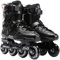 AYES Rollschuhe für Damen und Herren, verstellbar, 4 Räder, für Jungen und Mädchen 38 Schwarz