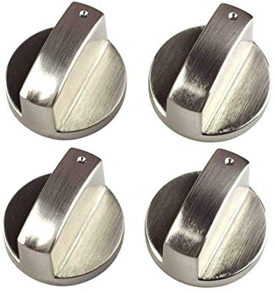 SIYI-XIU 4Pcs Perillas de Control 6mm Botones Perillas de Cocina Metal Mandos Cocina Gas para Mayoría las Horno,Cocina,Estufa de Gas,Plata