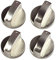 SIYI-XIU 4Pcs Perillas de Control 6mm Botones Perillas de Cocina Metal Mandos Cocina Gas para Mayoría las Horno,Cocina,Estufa de Gas,Plata
