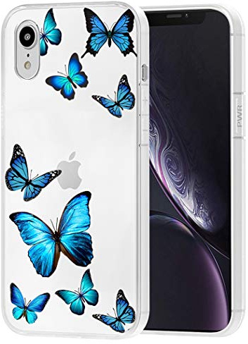 Tothedu Handyhülle für iPhone XR Case 2018 Hülle für Mädchen Frauen, Transparente schlanke stoßfeste Muster weiche Flexible TPU-Rückseite Schutzhülle für iPhone XR 6.1 inch Schmetterling