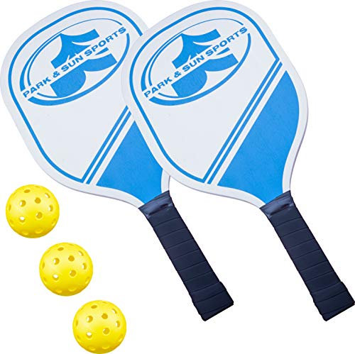 Park & Sun Juego de Palas de Pickleball de Madera, Unisex, Negro