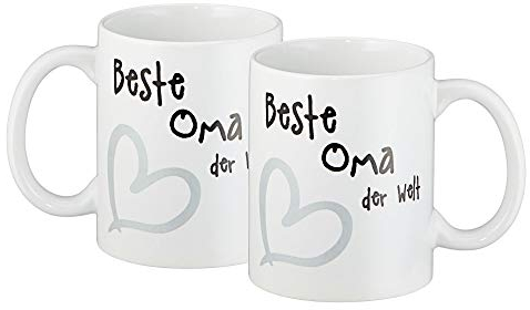 Kaffeebecher Kaffeetasse mit Aufdruck Beste Oma der Welt Henkelbecher 400ml Trinkbecher Tasse Becher (1 x Tasse Beste Oma)
