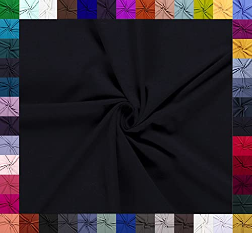0,5m Baumwoll-Jersey uni 8% Elasthan Baumwollstoff elastisch Meterware Jersey-Stoff Oeko-Tex Kl 1, Farbe:nachtblau