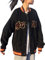 Onsoyours Blouson Bomber Femme Manches Longues Vintage Veste Bomber Casual Snap Jacket College Poches Coupe-Vent Veste Baseball Blouson Sweat Veste Sport Jacket A Noir XXL