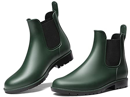 DREAM PAIRS Wellington Boots Women and Men Ankle Ladies Wellies Short Chelsea Booties Waterproof Rain Boots,SDRB2201W-E,Olive/Green,5 UK/38 (EUR)