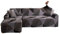 Jaotto Sofa Überwürfe Sofabezug Elastische Spandex Stretch Sofabezüge Couchbezug für L-Form Sofa Universal Waschbar Sofaüberwurf 2er Antirutsch(2 Sitzer+3 Sitzer,Geometrie Braun)