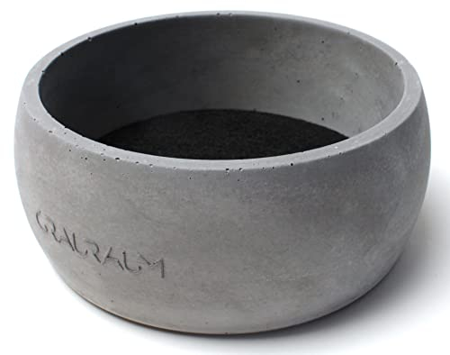 GRAURAUM Deko-Schale aus Beton - handgefertigt | Betonschale mit Filzeinlage | trendiges Wohnaccessoire | Blumentopf | Pflanzentopf (Rund)