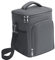Lonchera reutilizable con aislamiento para adultos, grande para mujeres y hombres, con correa de hombro ajustable, bolsillo frontal con cremallera y doble bolsillo lateral de malla grande, color gris