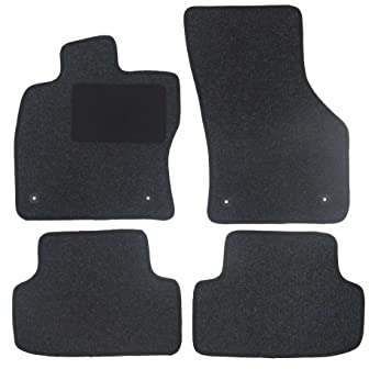 Fußmatten passend für Skoda Yeti Typ 5L (Baujahr 2009-2017), Hit anthrazit | 4-TLG | Umrandung schwarz