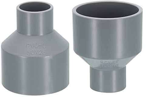 sourcing map 2 Pack PVC Pipe Fittings - Water Pipe Increaser Reducer Connectors Adapters, Reducing Coupling Socket, Apply to Outdoor/Garden (25mm and 50mm ID)
