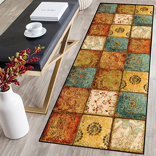 Single tree forest Teppichläufer Modern Küchenläufer Niederflor Flurläufer,Bunter Modern Geometrisch rutschfest Waschbar,für Korridor,Schlafzimmer,Innen Wohnzimmer,Küche - Anpassbar