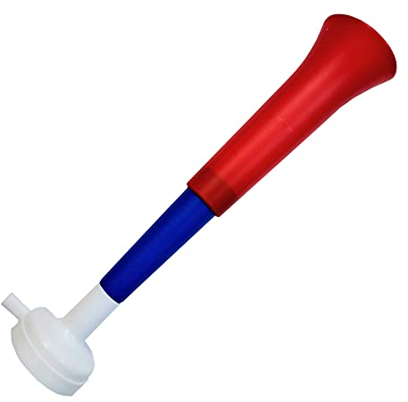 FUN FAN LINE - Pack x3 Plastik Vuvuzela Trompeten. Zubehör für Fußball- und Sportfeste. Geräuschvolles Lufthorn für die Animation. (Serbien/Kroatien)