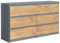 meble masztalerz Kommode mit 6 Schubladen 120 cm, Sideboard Wohnzimmer, Kommode Schlafzimmer H: 78,5cm, B: 120 cm, T: 39 cm, Kommode mit Schubladen, Schubladenschrank (Anthrazit/Lancelot)