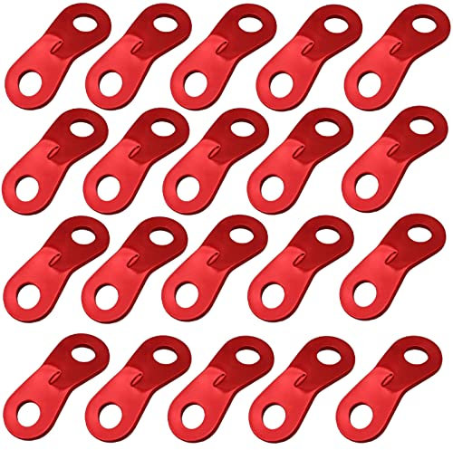 20Pcs Aluminum Alloy Guy Rope Tensioners Tent Wind Rope Fastener Cord Adjuster Cord Guyline Runners Wind Rope Buckle for Camping Hiking Outdoor Activity Tent Accessory