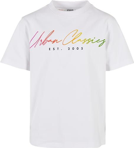 Urban Classics Jungen T-Shirt Boys Script Logo Tee White 122/128