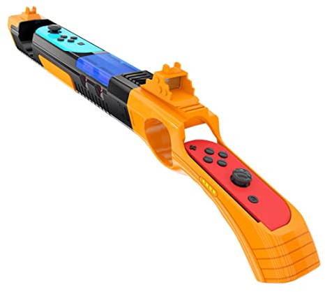CUZKC Game Gun für Splatoon2/Splatoon 3 Kompatibel mit N-Switch/OLED Joycons, Ersatz für Joy-Con Gun Controller Spielzubehör für Switch Shooter(Schwarz Gelb)