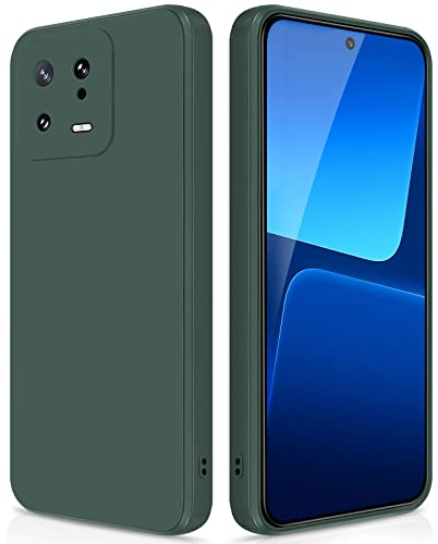 GiiYoon Hülle Kompatibel mit Xiaomi 13, Hochwertiges Liquid Silicone Case, Rundumschutz Handyhülle, Kratzfestes Weiches Mikrofaserfutter- grün