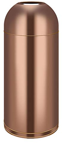 DYPASA Corbeille à Papier Poubelle supérieure ouverte en dôme en métal for les cafés du centre commercial Poubelle De Bureau (Color : Rose gold, Size : 33L)