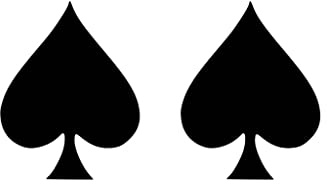 2 x Spades Temporary Tattoo neck face arm hand body art ace of spades card suit