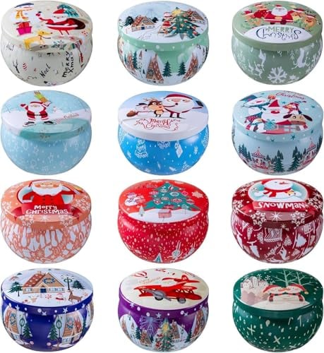 SOSINYA Duftkerzen, 12 Stück, Duftkerze, Geschenk, Aromatherapie, natürliches Sojawachs, Reisekerze, geeignet für Yoga, Bad, Schlafzimmer (Mix C)