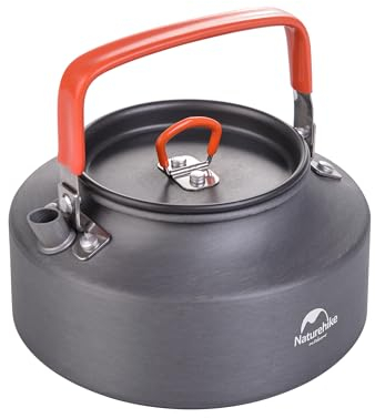 Naturehike Camping Teekessel Wasserkessel Kaffeekanne Tragbarer Outdoor Wasserkocher aus Aluminium mit Mundstück 1.1L