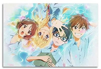 FCYYDS Anime Your Lie In April Cartoon-Poster auf Leinwand, Poster, Wandkunstdruck, ästhetische Raumdekoration, Heimbüro-Dekoration, 20 x 30 cm, ungerahmt