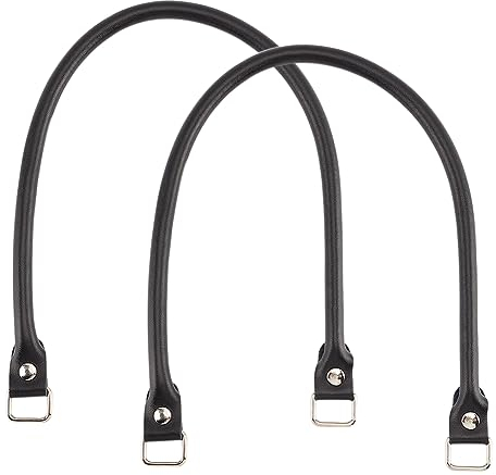 PH PandaHall 2 Stück Schwarze Taschengriffe Aus Echtem Leder 60cm Geldbörsenriemen Mit Platin Verschluss Rindsleder Ersatzriemen Für Handtaschen Ersatzzubehör DIY Taschenkupplungen