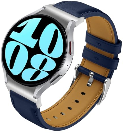 Syxinn Correa de Cuero para Samsung Galaxy Watch 6/6 Classic/5/5 Pro/4/4 Classic - Pulsera Compatible con Múltiples Modelos y Tamaños - para Hombre y Mujer