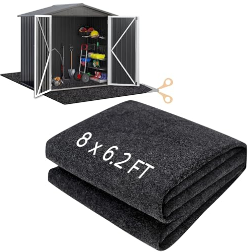 HolyMaji 8 x 6.2 FT Outdoor Storage Shed Floor Mat Waterproof Garden Shed Flooring Mat Washable Carport Furniture Dustproof Anti-Slip Pad for Protect Shed Flooring from Wear - Tool Shed Not Include