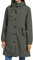 Hveuluop Gieen Veste Coupe-Vent Imperméable pour Femme - Veste Longue D'extérieur Légère et Déperlante, Veste de Pluie à Capuche, Trench-Coat de Randonnée avec Fermeture à Bouton