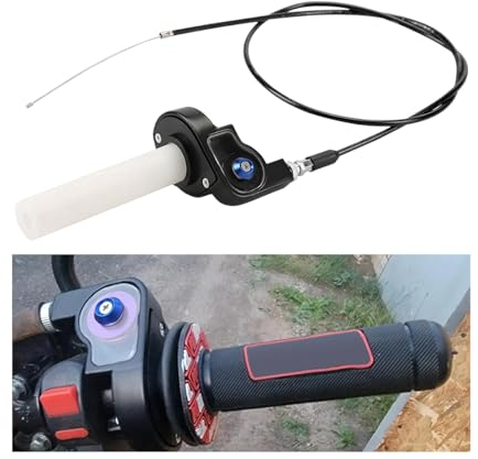 CGEAMDY Lenkergriffe Quick Turn Twist Gaszug Kit, Gasgriff Motorrad 22mm Quick Twister Mit Gaszug, Spezieller Schnelldreh-Gasgriff Mit Gasbowdenzug Motorrad(Schwarz)