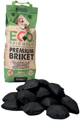 Carbonella di Legna 100% Faggio 2.5 kg - Carbone Biologico per Barbecue, Grill, Grigliata InstaGrill o Barbecue da Tavolo Senza Fumo | Garantisce Brace per 12/14 Persone