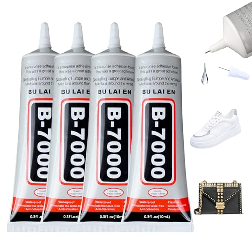 LINXINS Superglue B7000 Glue, Super Glue Transparent Paste Adhesive Multi-function Gorilla Glue Repair Glues Suitablefor Phone, Screen, Car Parts, Jewelry, Glass, Metal, Hobby Craft 4PCS (4x10ml)