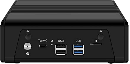 HUNSN Micro Firewall Appliance, Mini PC, VPN, Router PC, AMD Ryzen 5 5500U, RJ11, 4 x Intel 2.5GbE I226-V LAN, Type-C, TF, HDMI, DP, Barebone, NO RAM, NO Storage, NO System