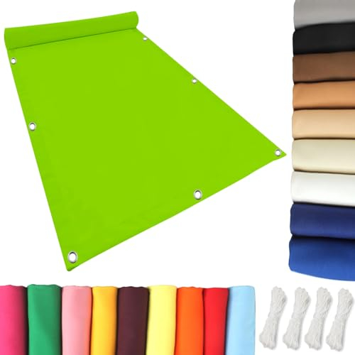 Sonnensegel Wasserdicht 6 x 6.5 m Sonnenschutz Netz, Sichtschutz Windschutz Tarp Wasserabweisend Sonnenschutz 100% PES Hof Dach Teich Hühnerstall, Zart Grün