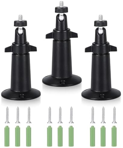 BNGXR Sicherheitskamera Halterung,3 Stück Kamera Wandhalterung, Sicherheitskamera Halterung Verstellbare,um 360 Grad Drehbar,Überwachungskamera,für Indoor/Outdoor Kamera Halterung Schwarz