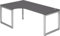 bümö höhenverstellbarer Eckschreibtisch R-Serie 200x120 cm in Graphit, Gestell in Silber - Schreibtisch L Form, großer Tisch für's Büro, Computertisch höhenverstellbar