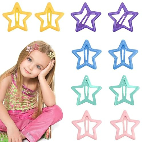 10 pezzi clip a stella brillante colorata clip con pentagramma piccolo accessorio stella lucente al buio accessori Y2K