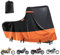 Motorradplane Outdoor Wasserdicht,600D Motorroller Abdeckung mit 5 Reflektierende Streifen,2 öFfnung zur BelüFtung,Roller Abdeckplane,Motorradplane Wasserdicht (2XL 245x110x140cm Schwarz-Orange)