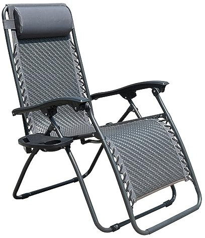 Liegestuhl Liegestuhl Garten Verstellbarer, Klappbarer Terrassen-Loungesessel Für Den Außenbereich Mit Kissen Und Getränkehalter-Tabletts Für Den Strand, Den Rasen, Den Hinterhof, Den Pool Gartenliege