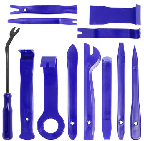 12 Pcs Outil Demontage Garniture Voiture, Kit Demontage Plastique Voiture, Outils Voiture pour Garnitures Panneau, Outil de Démontage de Intérieurs de Panneau Autoradio Porte Tableau