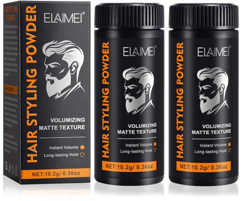Poudre Coiffante Homme 2PCS - Poudre Texturisante Cheveux, Texture Mate, Tenue Longue Durée, Créer un Effet Volumineux, Présentation d'un Style Parfait