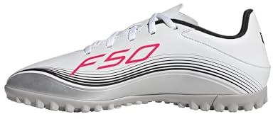 adidas Unisex F50 Messi Club Turf Football Boots, FTWR White/Lucid red/Silver met., 11 UK