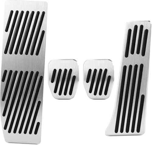 KIUYNHMSI Auto Pedale Kappen für BMW 1 3 Serie X1 E39 E46 E87 E90 E91 E92, Edelstahl Fußstütze Pedale Gasbeschleunigerbremse Pedalauflagen Schutz Abdeckung,A/No Drill 4pcs MT