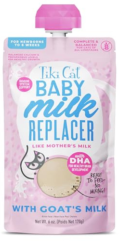 Tiki Cat Baby Milk Replacer, Goat Milk, 6 oz. Spout Pouch (6 Count)