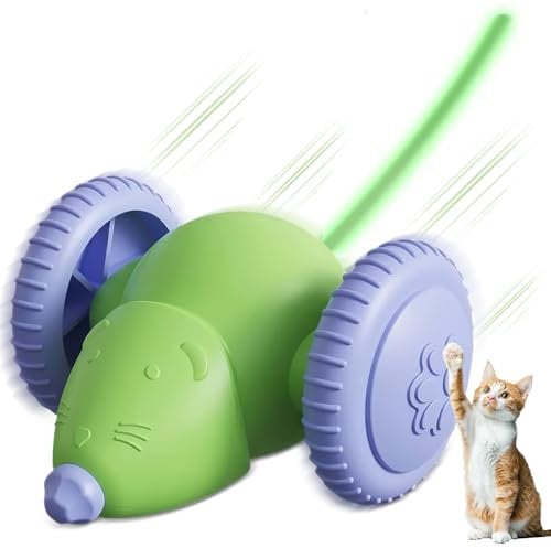 weiclianhp Interaktives Katzenspielzeug Elektrisch mit Federschwanz – Intelligenzspielzeug für Katzen, USB Wiederaufladbar, Cat Toy gegen Langeweile, Automatische Bewegungen für Indoor Katzen