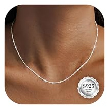 CASSIECA Kette Silber 925 Damen Silberkette Damen 925 Ohne Anhänger 41-61CM | Halskette Damen Silber Silberkette Damen 925 Halskette Damen Gold 18K Platte Dünn Choker Halskette für Anhänger Wasserfest
