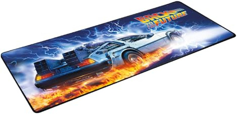 Elbenwald - XXL Gaming Mouse Mat with How to Train Your Dragon Super Mario, Zelda & More 80 x 35 x 0.4 cm Water-Repellent Non-Slip (Back to the Future)