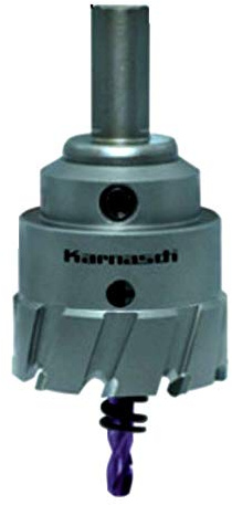 Karnasch POWER-MAX Hartmetall-bestückte Lochsäge, Durchmesser 81 mm, Nutzlänge 30 mm, Komplett mit Schaft, Zentrierbohrer und Auswurffeder, 1 Stück, 201130081